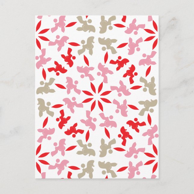 Pudel Patternd Vykort (Framsida)