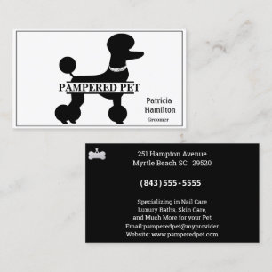 Pudel Pet Groomer/ Vet Visitkort