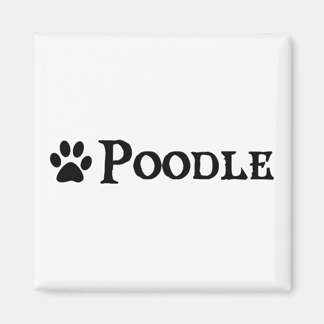 Pudel (pirat stil med pawprint) magnet (Framsidan)