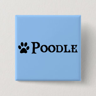 Pudel (piratstil med pawprint) knapp