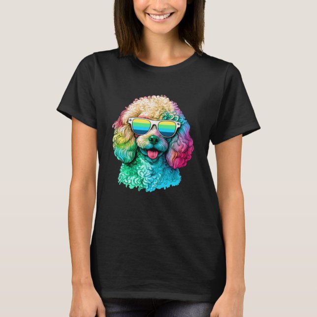 Pudel Pop Hund Hund Cute Pudel Puppy Girls T Shirt (Framsida)