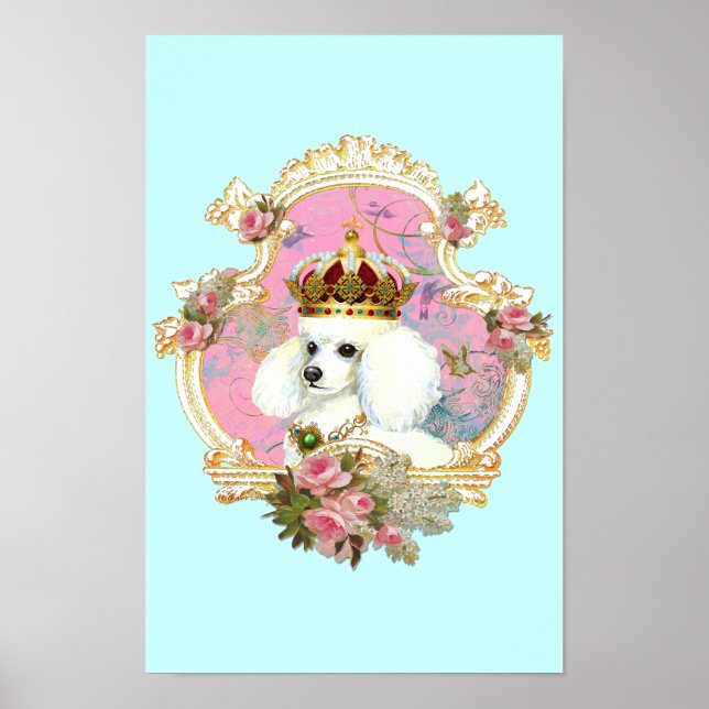 Pudel Princess i Rosa ros Poster (Framsidan)