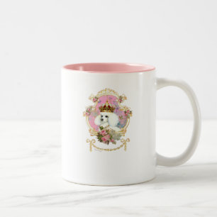 Pudel Prinsessan i Rosa ros Två-Tonad Mugg