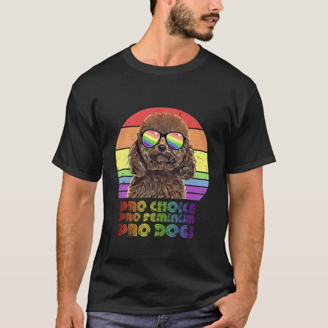 Pudel Pro-feminism Pro Hundar LGBTQ Femi T Shirt (Framsida)