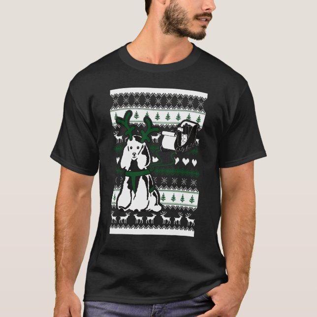 Pudel Pulling Jultomten Sleigh T Shirt (Framsida)