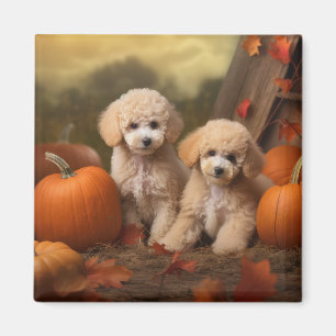 Pudel Pumpkin för höstdelight Magnet