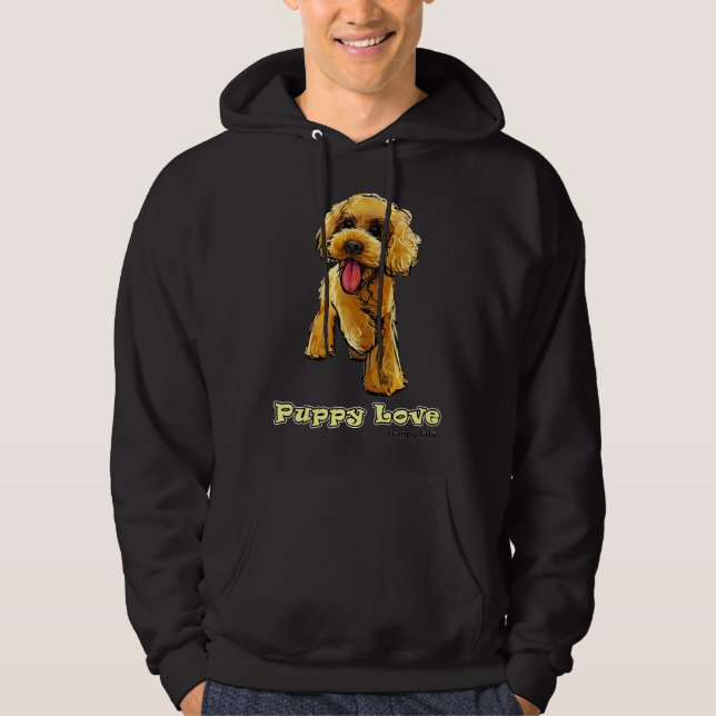Pudel Puppy Kärlek Hoodie (Framsida)