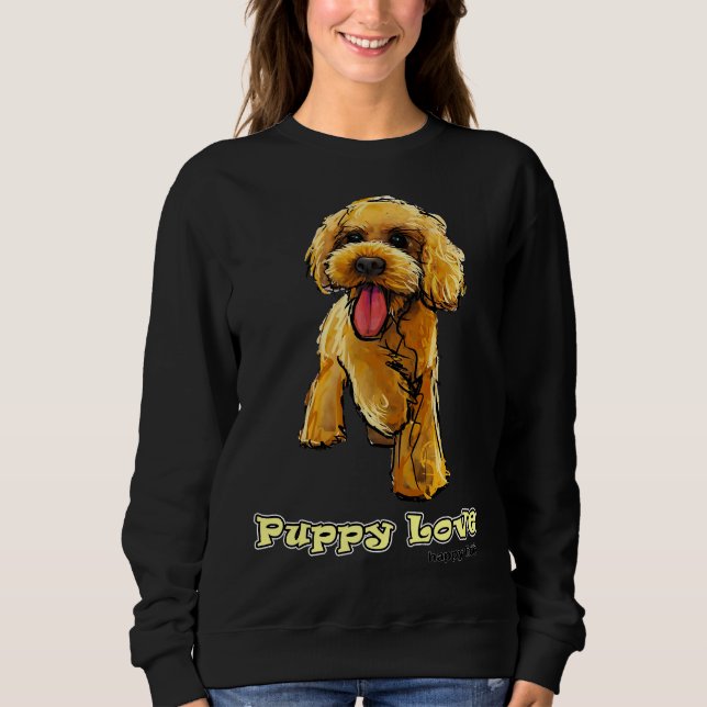 Pudel Puppy Kärlek T Shirt (Framsida)