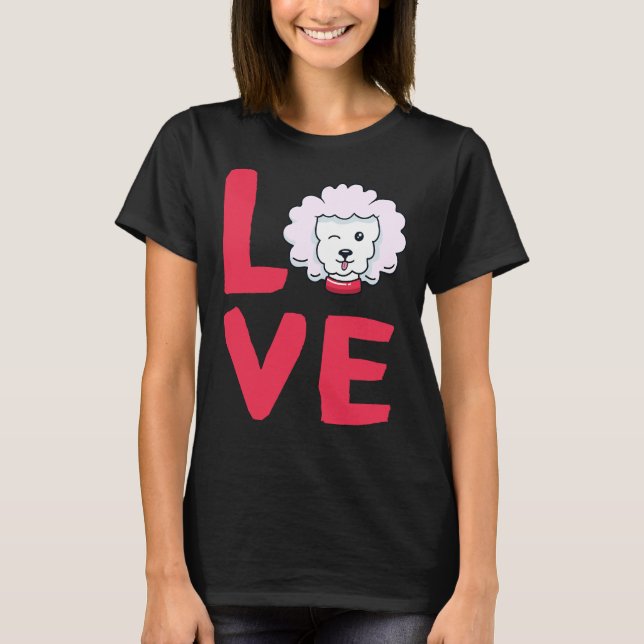 Pudel Pyrenéerna Hund Djur älskare T Shirt (Framsida)