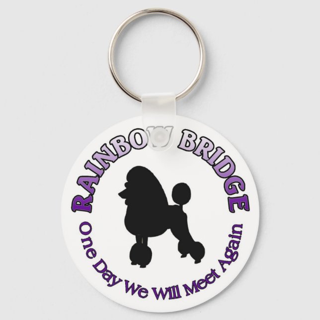 PUDEL RAINBOW BRIDGE SYMPATHY HUND NYCKELRING (Framsida)