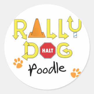 Pudel Rally Hund Runt Klistermärke