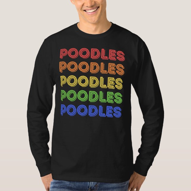 Pudel Retro Colorful 70s Inspired T Shirt (Framsida)