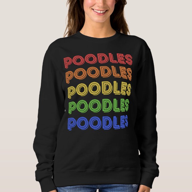 Pudel Retro Colorful 70s Inspired T Shirt (Framsida)