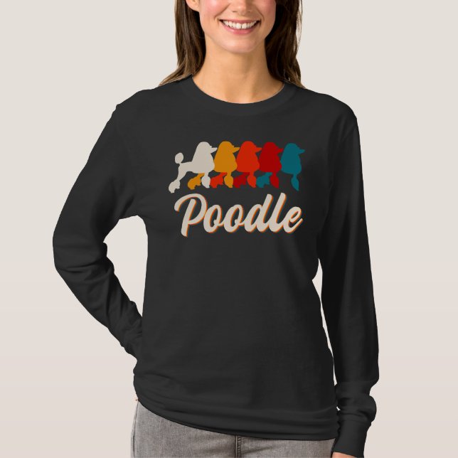 Pudel Retro Pudel Hund älskare T Shirt (Framsida)