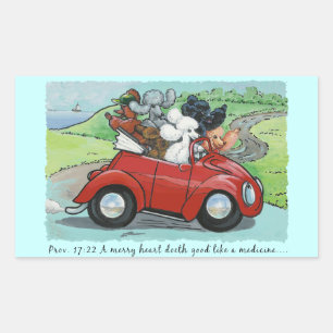 Pudel Retro Scripture Stickers Gift-Märkre Rektangulärt Klistermärke