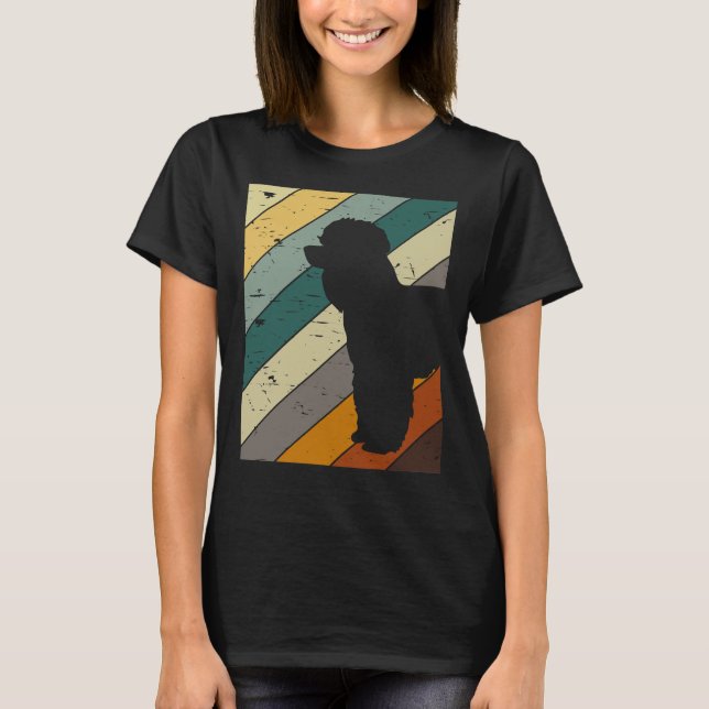 Pudel Retro Stil Hund älskare T Shirt (Framsida)