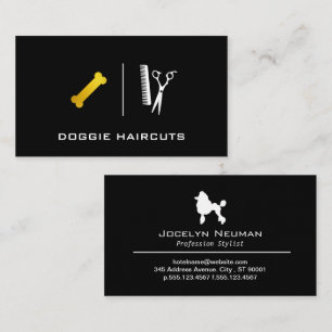 Pudel Salon Scissors Doggie Bone Visitkort
