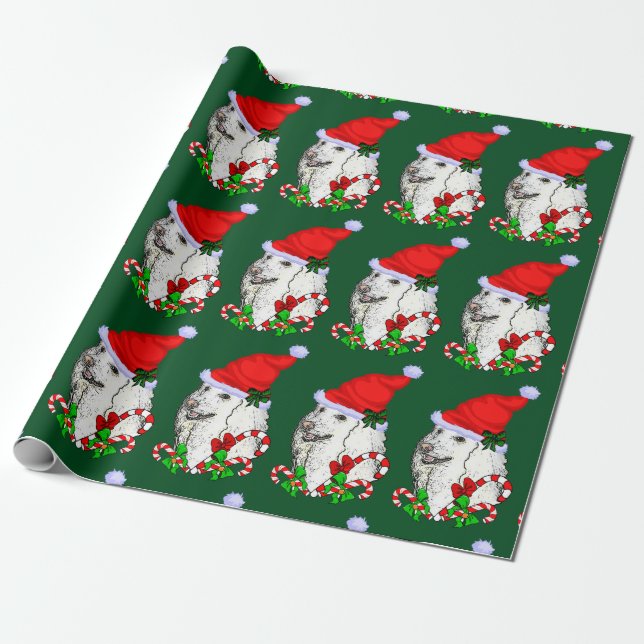 Pudel Santa Hat jul Presentpapper (Utrullad)