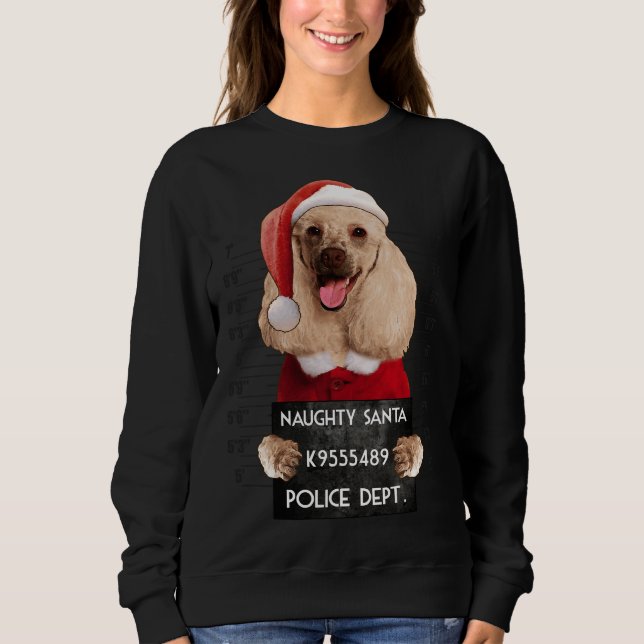 Pudel Santa Julafton T Shirt (Framsida)