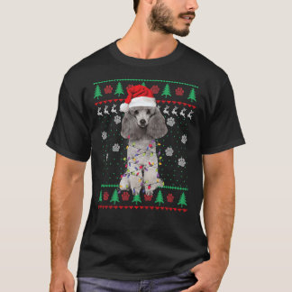 Pudel Santa Julgran Ljus T Shirt