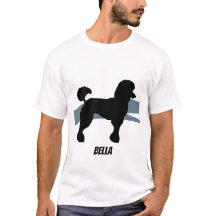 Pudel Silhouette på Blue stänk T-shirt