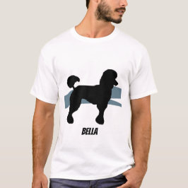 Pudel Silhouette på Blue stänk T-shirt
