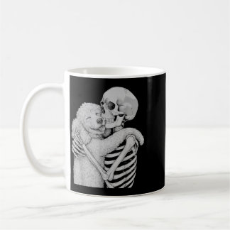 Pudel Skelett Kram Halloween Hund Ägare Kaffemugg