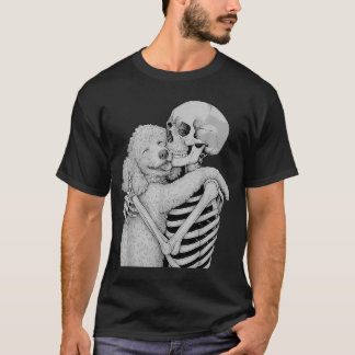 Pudel Skelett Kram Halloween Hund Älskare T Shirt