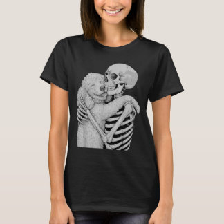 Pudel Skelett Kram Halloween Hund Älskare T Shirt