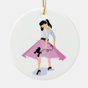 Pudel Skirt Julgransprydnad Keramik