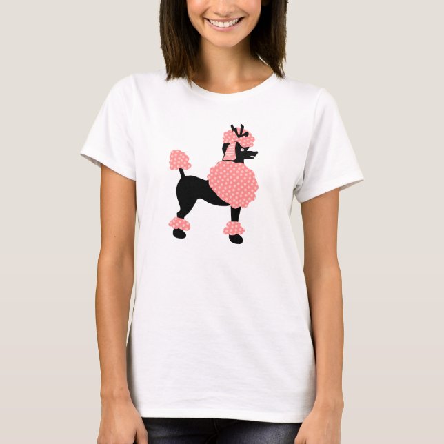 Pudel Skirt Retro Rosa och svart 50-årsjubileum Hu T-shirt (Framsida)