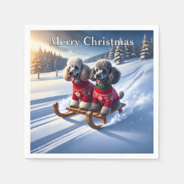 Pudel Sled Ride jul Pappersservett