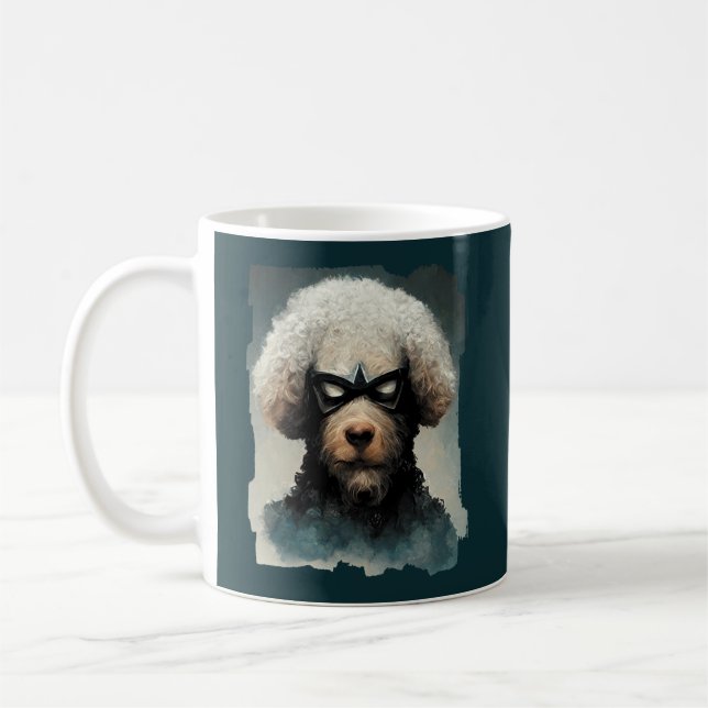 Pudel som är superhjälte Hund Kaffemugg (Vänster)