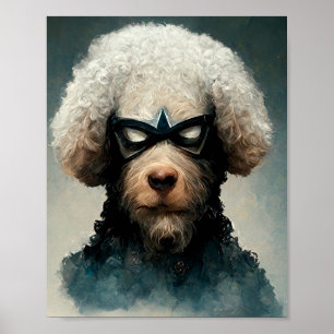 Pudel som är superhjälte Hund Poster