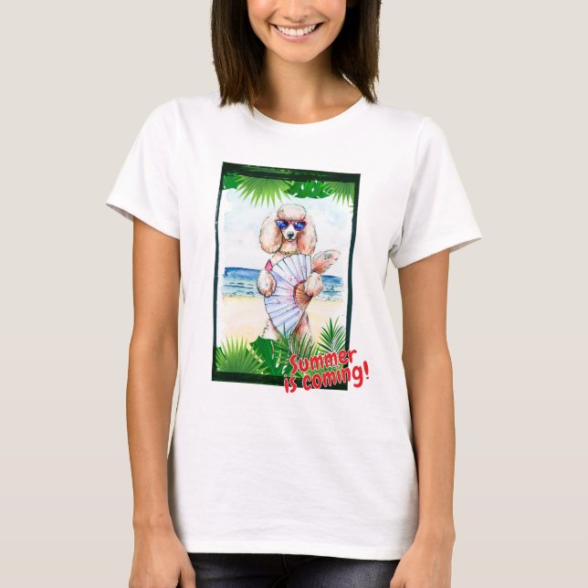 Pudel: "Sommaren kommer!" T Shirt (Framsida)