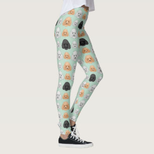 Pudel Söt Hund Älskare Mönster Leggings