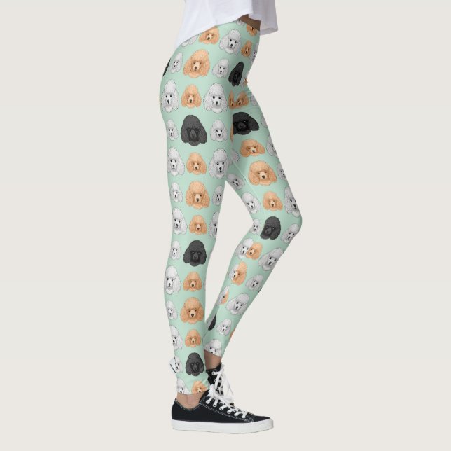 Pudel Söt Hund Älskare Mönster Leggings (Höger)