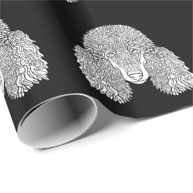 Pudel - specificerade hundar presentpapper (Rullad Hörn)