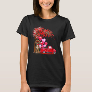 Pudel Sunglass Hearts Träd Pickupare Lastbil Hund T Shirt
