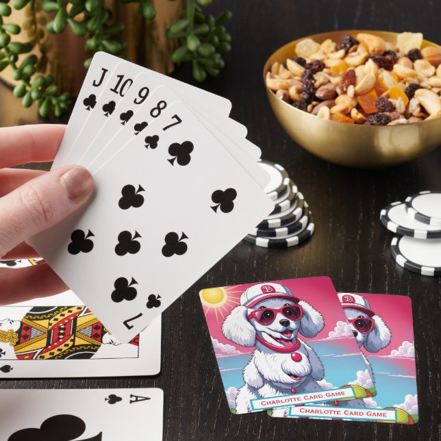 Pudel Sunny Day Monogram Go Fish Game Casinokort (På plats)