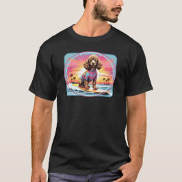 Pudel Surfing Hund T Shirt