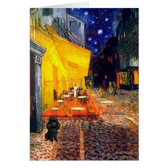 Pudel (svart 1) - Terrace Cafe Hälsningskort (Framsidan)