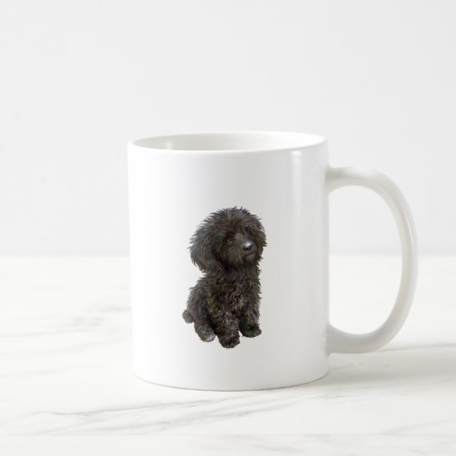 Pudel - svart leksaktsvalp kaffemugg (Höger)
