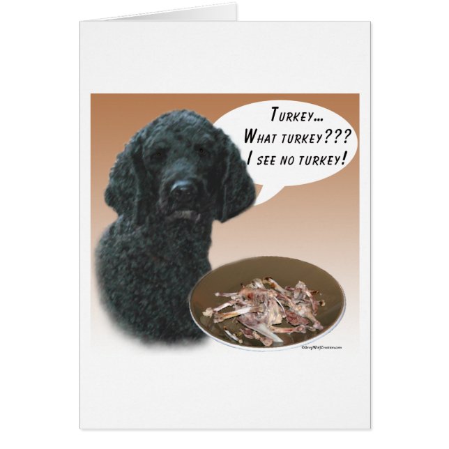 Pudel (svart) Turkiet Hälsningskort (Framsidan)