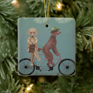 Pudel Tandem Julgransprydnad Keramik