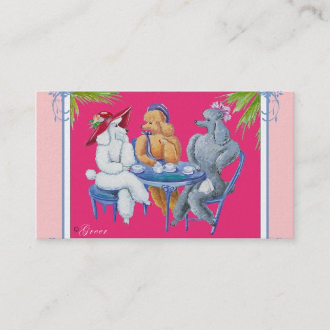 Pudel Tea Party Visitkort (Framsida)