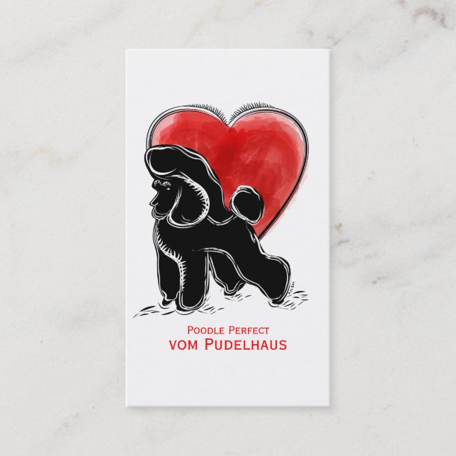 Pudel Teckning Visitkort (Framsida)