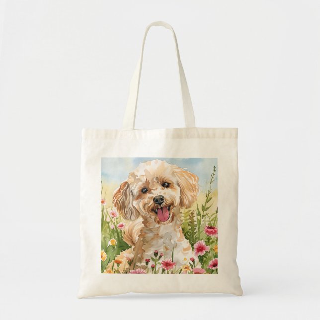 Pudel Totebag – Present åt hundälskare Tygkasse (Framsidan)