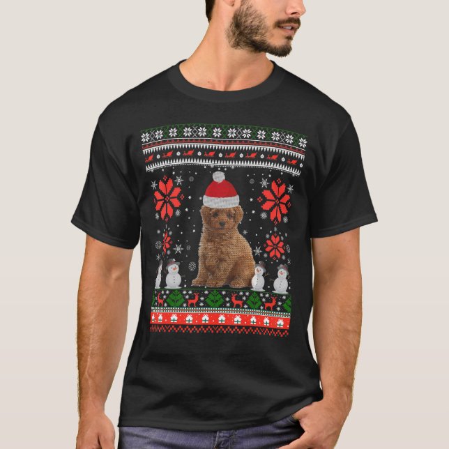 Pudel Ugly jul Sweater Party T Shirt (Framsida)