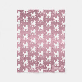 Pudel vid Rosa Glitter Fleecefilt